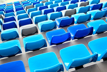 Fototapeta premium Blue seats at stadium