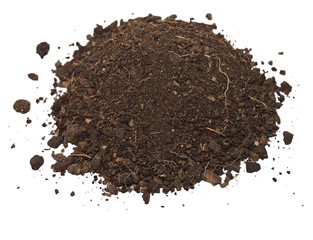 pile dirt isolated on white background