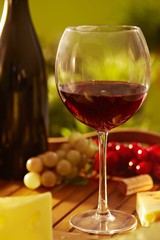 Glass of red wine outdoor