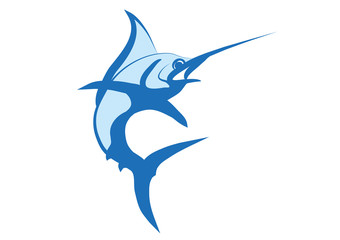 Marlin vector, swordfish illustration
