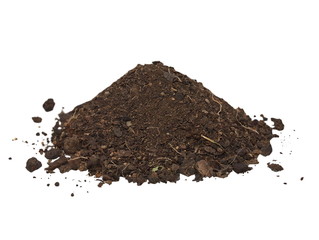 pile dirt isolated on white background
