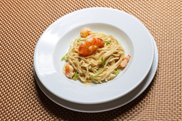 Paste with shrimps