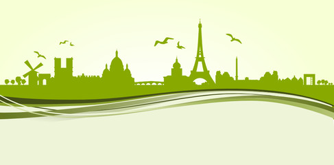 Skyline Paris green