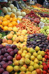 Fruit stand,Bolhao old market in Porto, Portugal