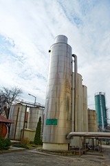 Large industrial silo outdoors