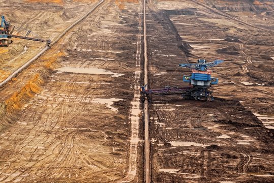 Industrial landscape of a working mine