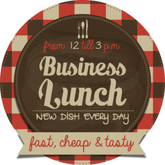 Business lunch vector sticker