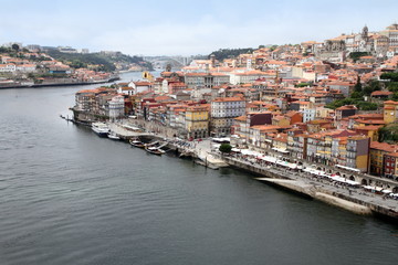 Fototapeta premium Old town of Porto from above, Ribeira quarter,Portugal