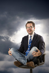 young businessman smiling