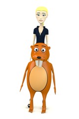 3d render of cartoon character with beaver