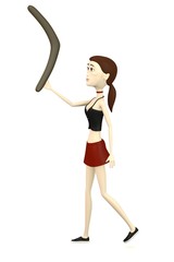 3d render of cartoon character with boomerang