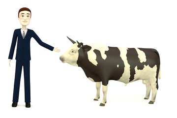 3d render of cartoon character with bull