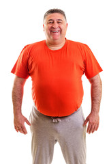 Portrait of a fat man smiling