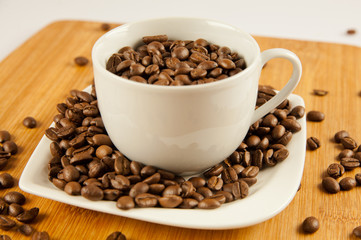 coffee beans. coffee beans in a cup.