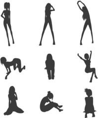 9 Sexy girls silhouette