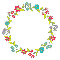 Floral wreath with decorative flowers