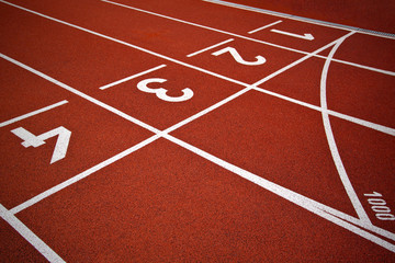 Athletics Start track lanes