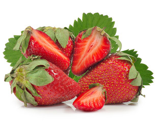 many strawberries on white background