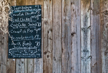 Creole Menu on Chalkboard