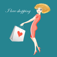 woman with shopping bags