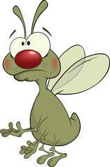 Fly with the big eyes. Cartoon