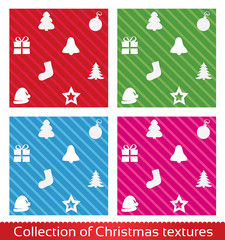 Seamless christmas texture pattern. Vector set.
