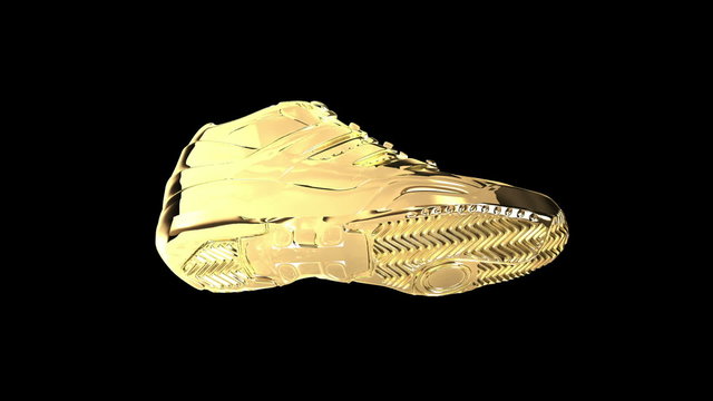 Gold shiny athletic sneakers
