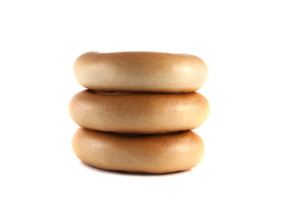 Bagels isolated on white background (three).