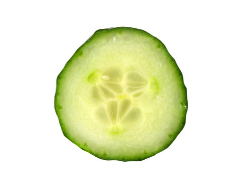 Slice od cucumber isolated on white background