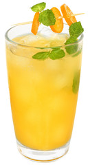 Citrus cocktail with orange juice and slice kumquat
