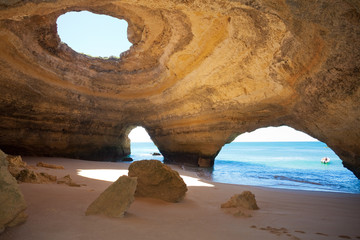 Portugal - Algarve - Benagil - Sea-Caves - obrazy, fototapety, plakaty