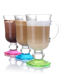 Layered coffee isolated on white