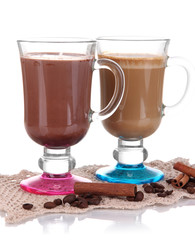 Layered coffee isolated on white