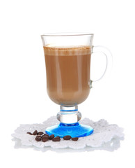 Layered coffee isolated on white