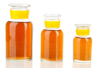 Medicine bottles isolated on white