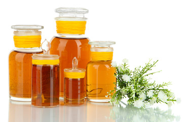 Medicine bottles isolated on white