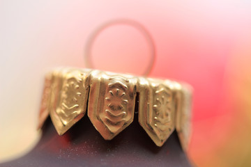 Christmas ornament in extreme close up