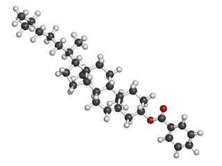 Cholesteryl benzoate liquid crystal molecule, chemical structure