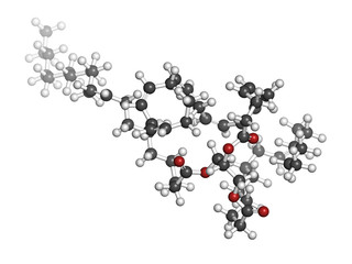 Fish oil triglyceride, molecular model