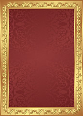 red background with golden frame