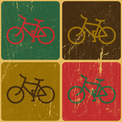 Retro bicycle background, vector