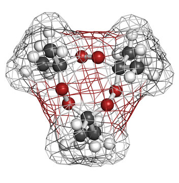 Acetone peroxide (triacetone peroxide, TATP) explosive molecule,