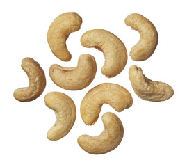Cashew nuts isolated on white background
