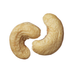 Cashew nuts isolated on white background