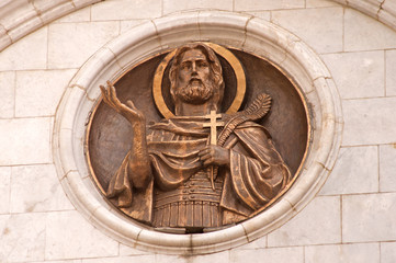 sculpture detail of  the Cathedral of Christ the Saviour