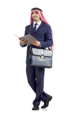 Arab businessman isolated on white