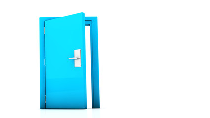 3d blue door