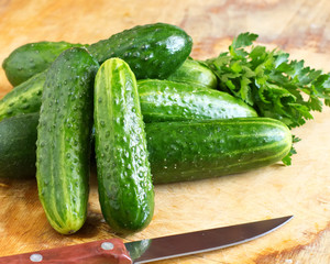 Fresh cucumbers