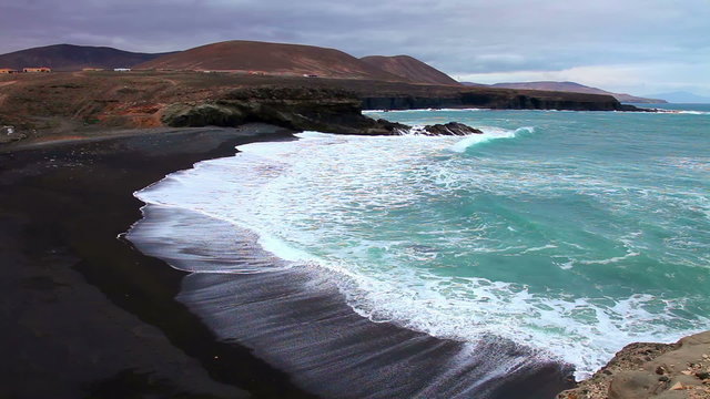 Rocky shore and surf the Atlantic, Fuerteventura, Canary Islands