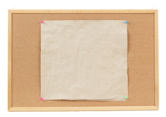 empty crumple papers on cork board